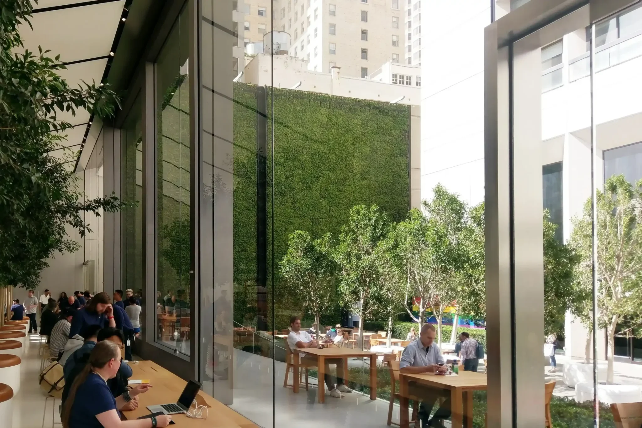 When Buildings Come Alive - living wall at the Apple Flagship store at Union Square San Francisco